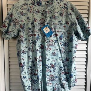 Columbia Men's Tropical Print Shirt - Light Blue
